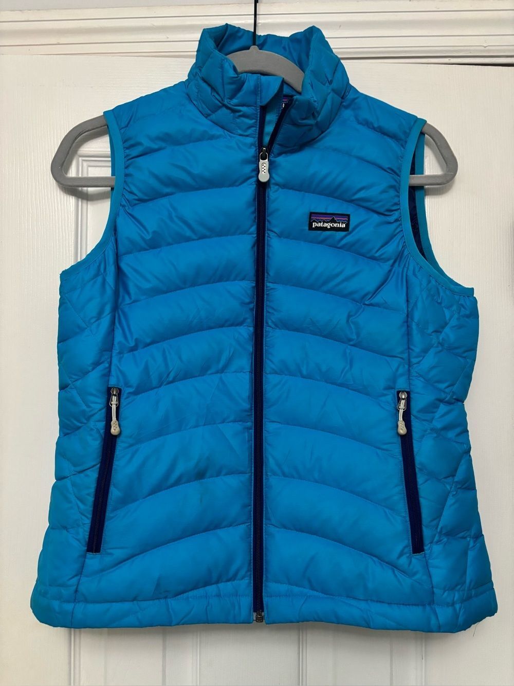 Patagonia Women's Turquoise Blue Quilted Puffer Vest Down Full Zip Gorpcore S